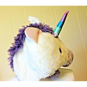 Unicorn Plush Dangle Hat O /S‎ White Purple Pink Rainbow Costumes Winter Beanie